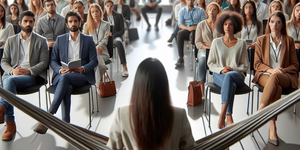 En hamac devant son auditoire